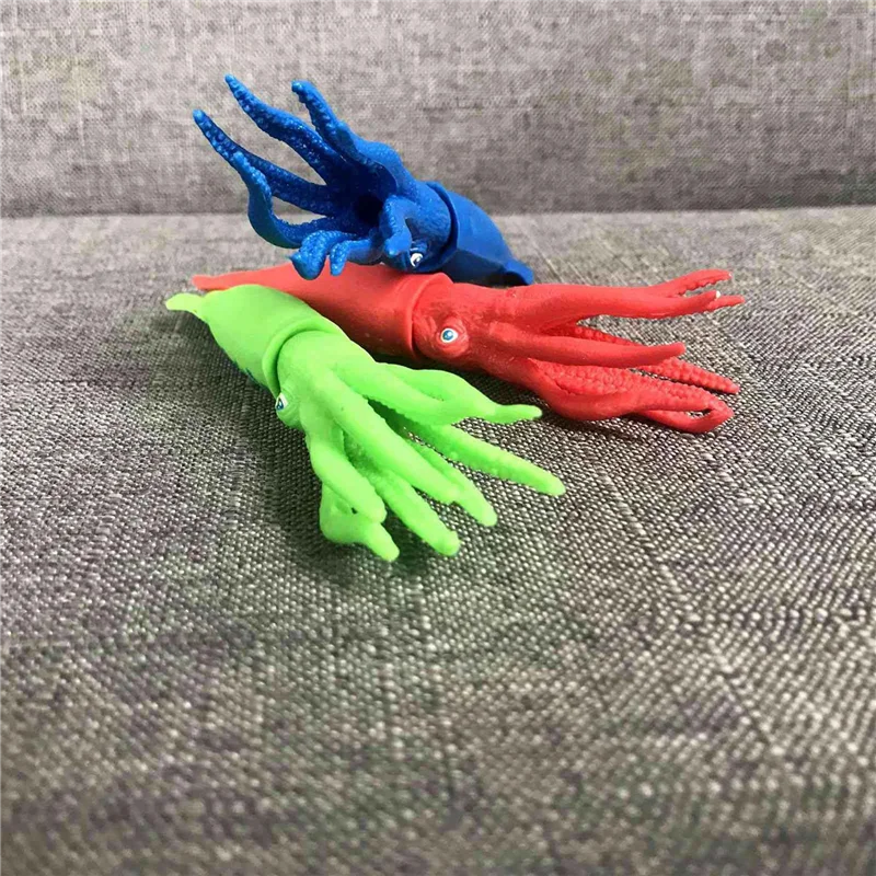AS96-6 Pcs Squid Dive  Pool  For Kids Throw Underwater Octopus Bath  With Funny Faces Cuttlefish For Kids