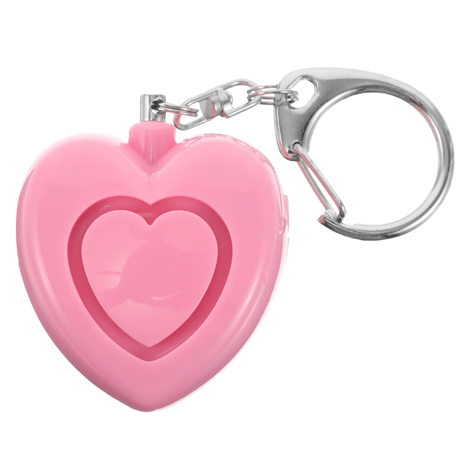 إنذار شخصي محمول على شكل قلب مع ضوء LED ساطع وصوت عالي الديسيبل لأمن السلامة الخارجية للنساء