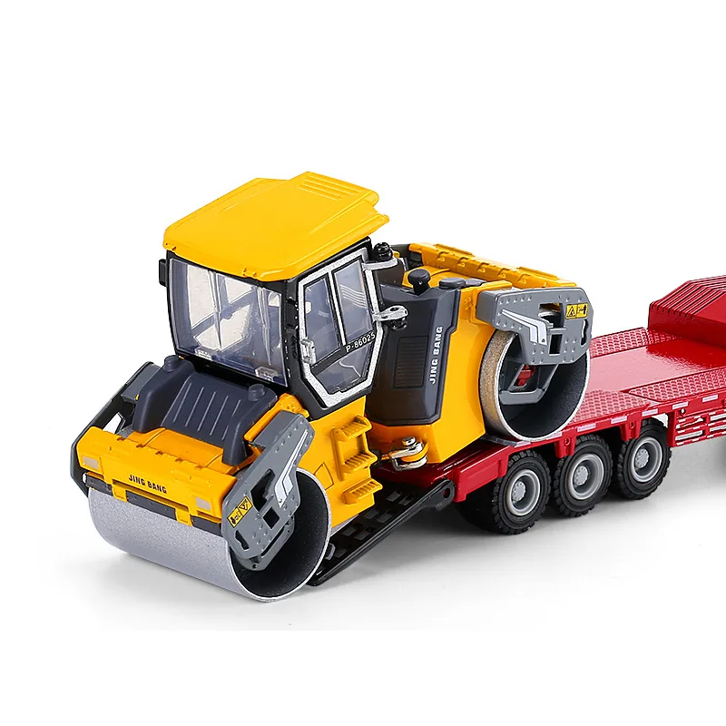 High quality 1:50 alloy trailer engineering vehicle model,simulation roller toy,transport vehicle toy,wholesale