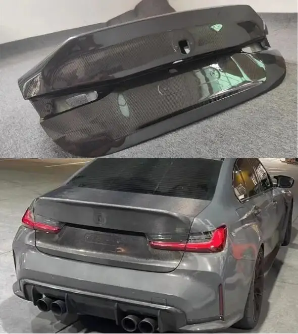 

CSL Style For BMW G80 G82 M3 M4 2021 2022 2023 Real Dry Carbon Rear Bumper Trunk Lid Tail Gate Boot Flaps Cover