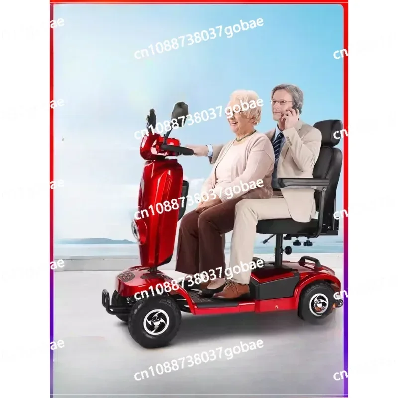 Elderly Scooter, Four Wheel Electric Elderly Special Moped, Disabled Two Person Foldable Battery Car