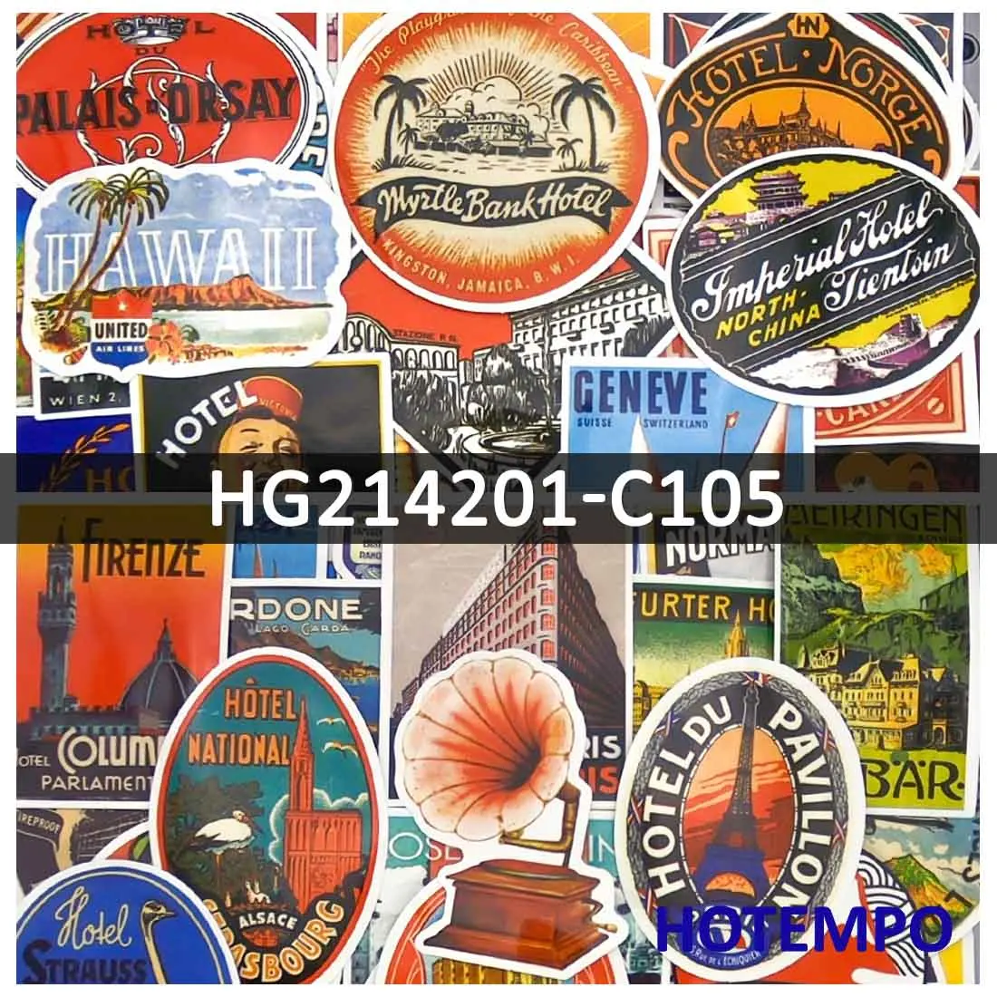 50/100PCS Travel Stickers Retro Hotel Funny Poster Vintage Decals for Luggage Scrapbook Motorcycle Car Laptop Phone Sticker Toys