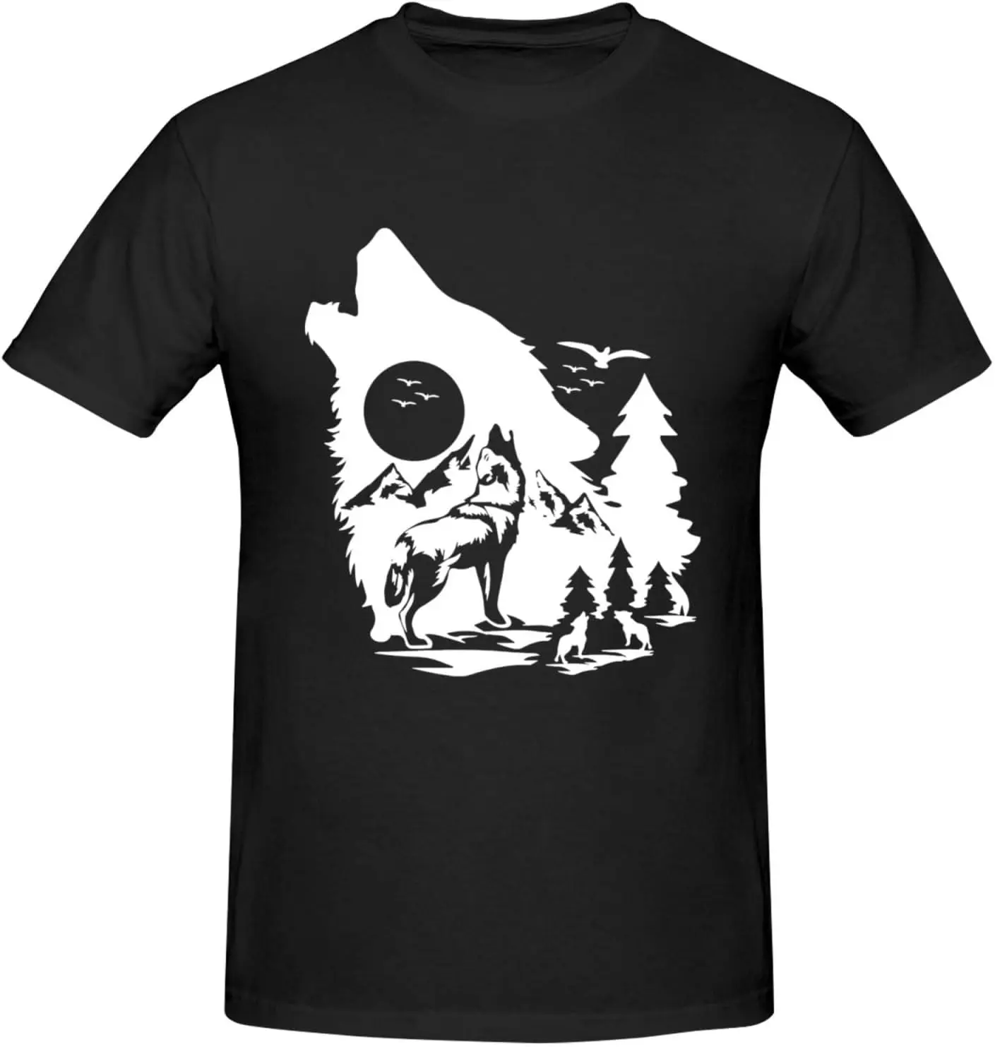 Howling Lone Wolfs Mens Performance Cotton Short Sleeve T-Shirt