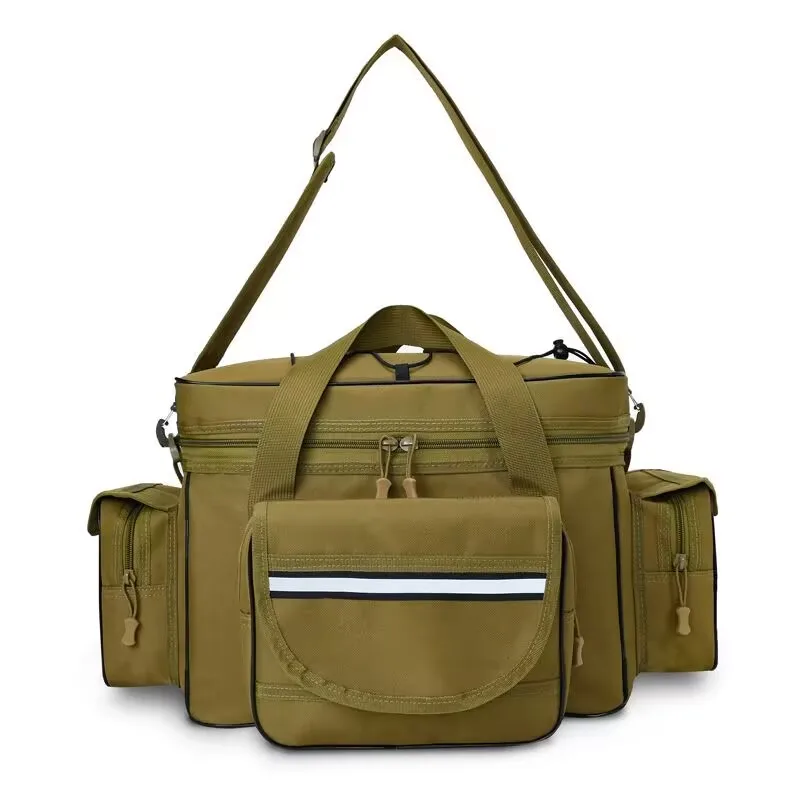 Fishing Tackle Bags 54*20.5*24cm Shoulder Bag High Capacity 600D Oxford Cloth Outdoor Cycling Backpack Camping Picnic Bag﻿