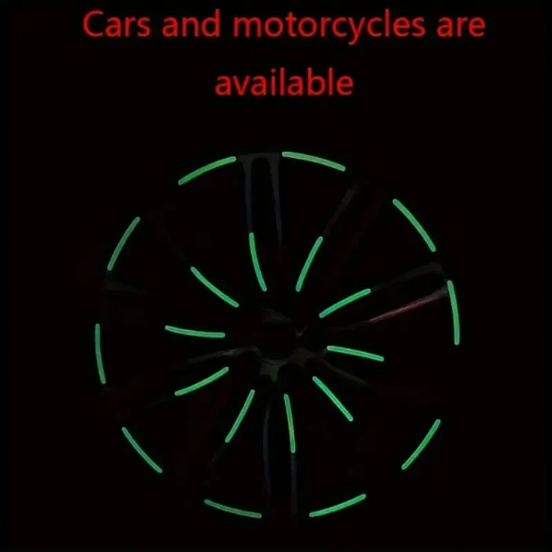

Car Reflective Wheel Hub Stickers Motorcycle Reflective Tire Stickers Night Time High Brightness Reflective Sign Car Decoration