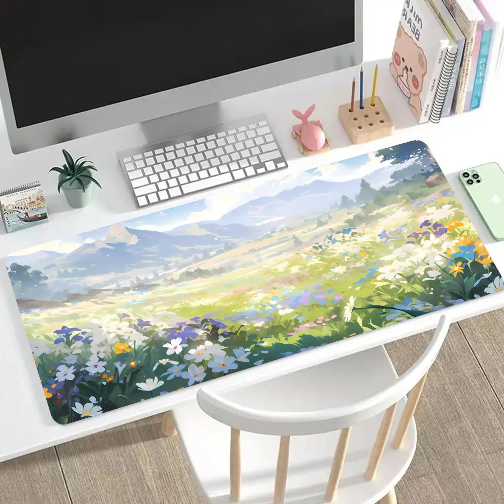 

Коврик для мыши «Мир цветов и растений», HD-коврик для мыши с изображением природы, большой игровой коврик для клавиатуры, большой коврик для мыши 90x40 см, коврик для мыши для геймеров