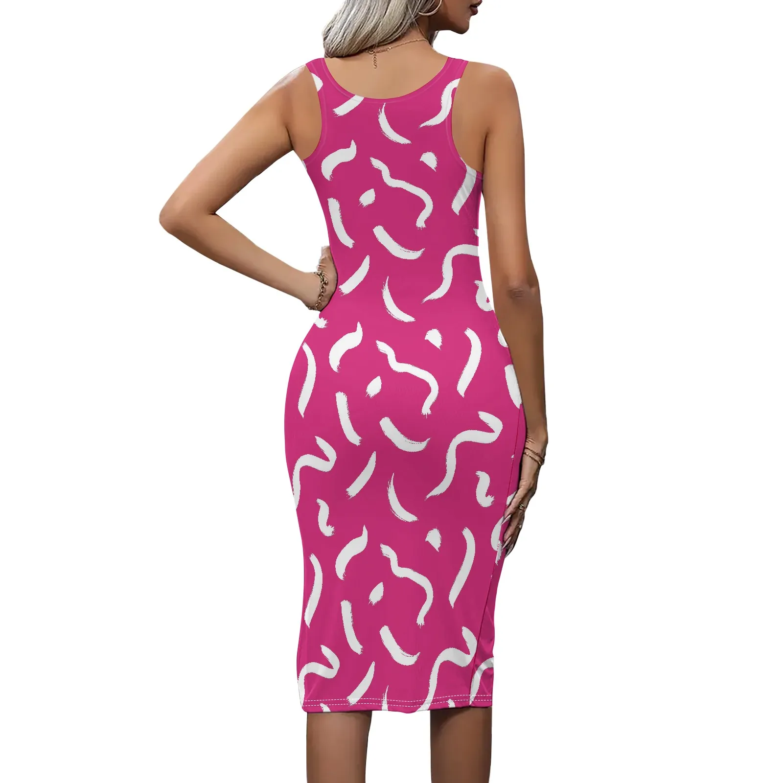 Vestidos sin mangas de verano para mujer, minivestido ajustado sin mangas, vestidos pitillo ajustados informales