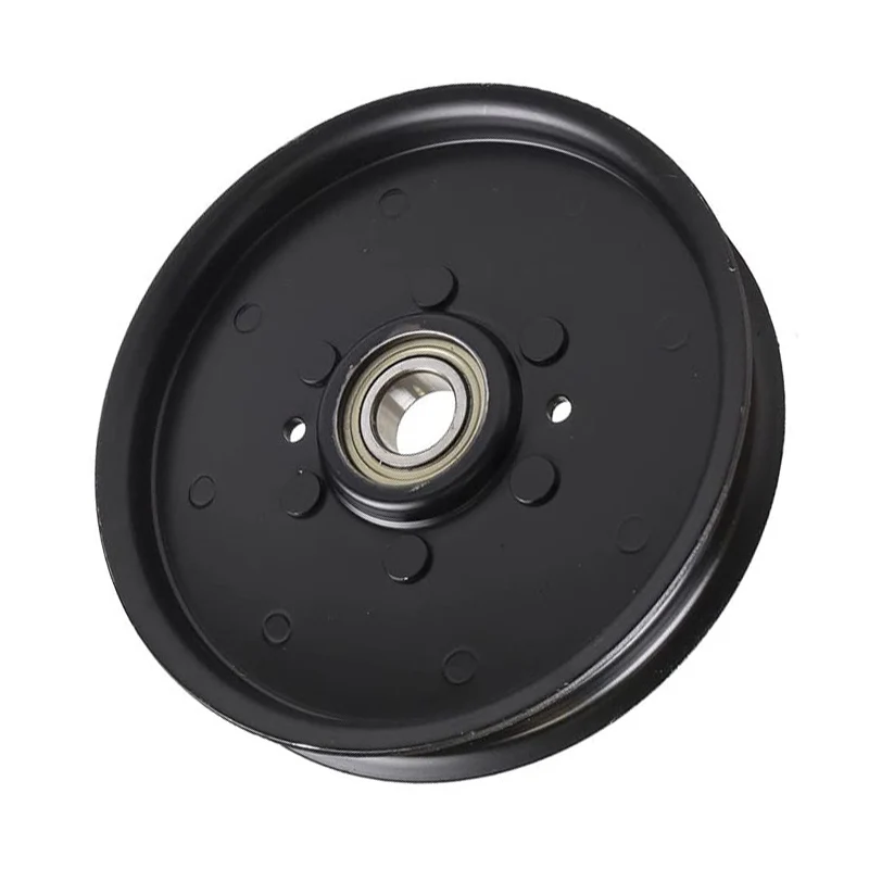 1PCS Mower Single Slot Black Plated Pulley Lawn Mower Flat Idler Pulley AM106627 for John Deere