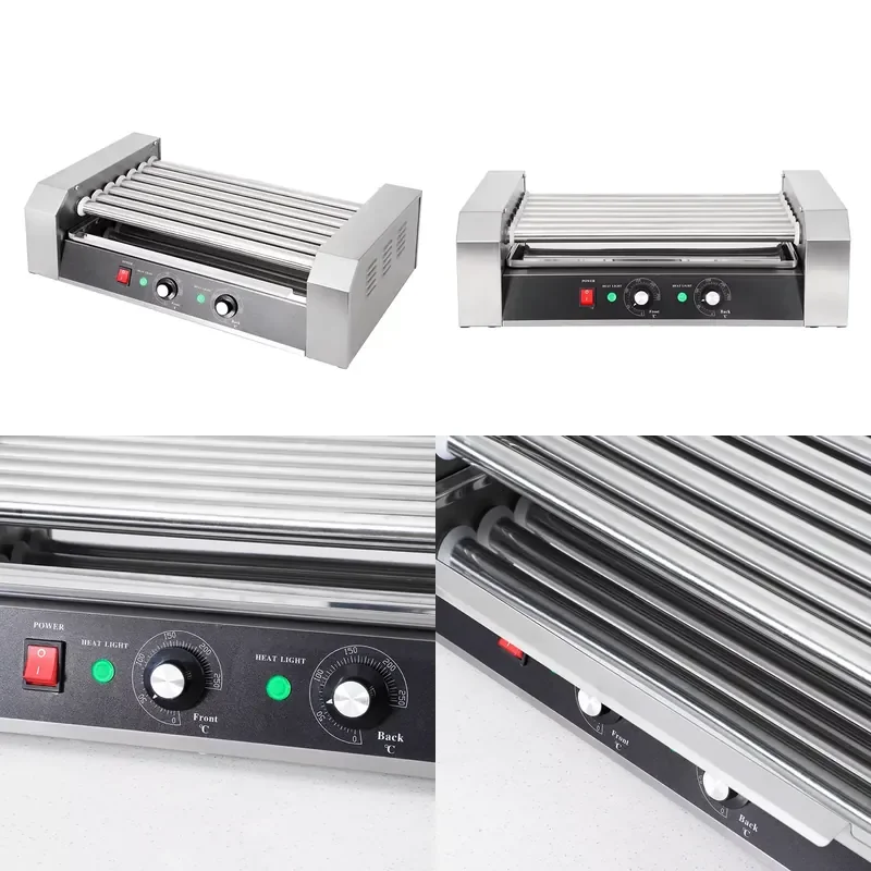 2026 Commercial Electric Automatic Hot Dog Grill with 7 Rollers Hot Dog Making Machine and Sausage Roaster Snack Machine for