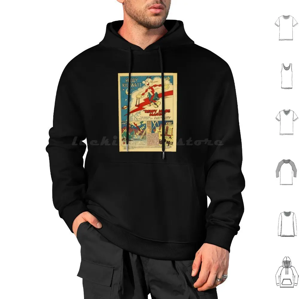 Reddy Kilowatt Hoodies Long Sleeve Reddy Kilowatt Warning Remember Kids Rainbow Except Electricity Gold Except