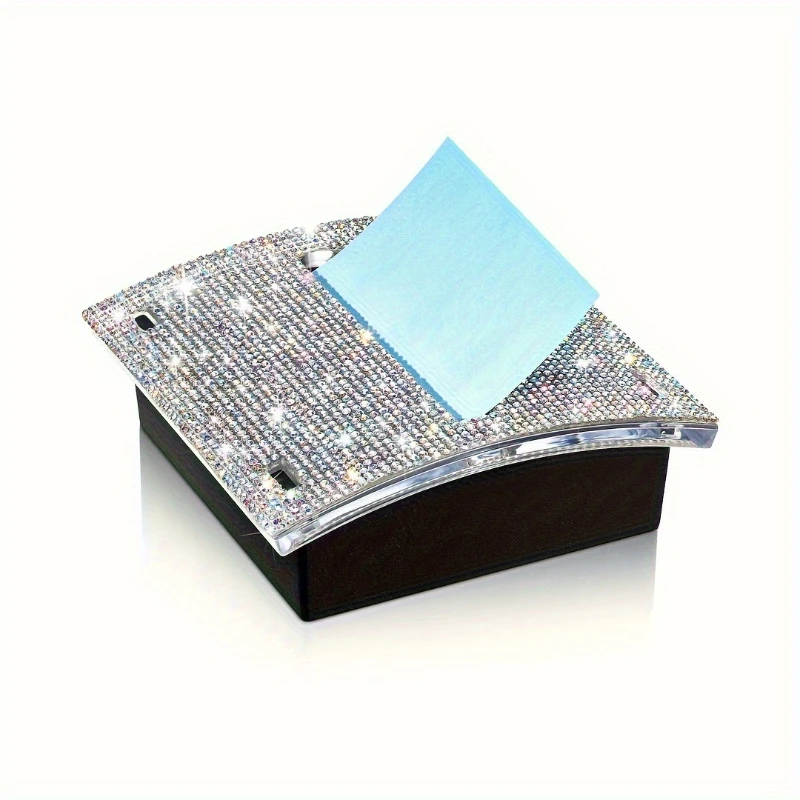 

Glittery Clear Desk Sticky Notes Organizer Stationery Handwritten Accounts Container Desktop Tidy Up Box Office Essentials