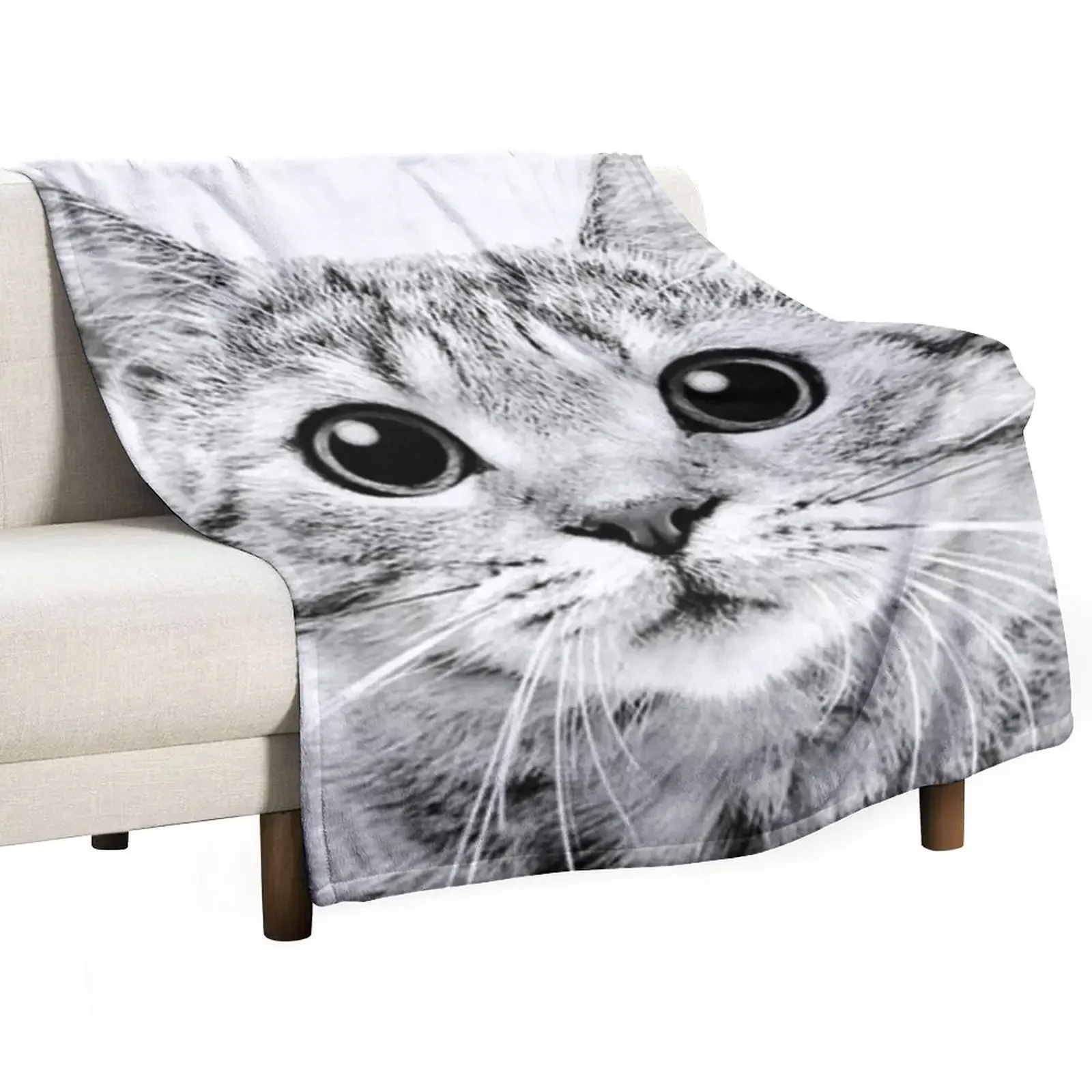 

Cat - Faces Throw Blanket Thin Plush Designers Blankets