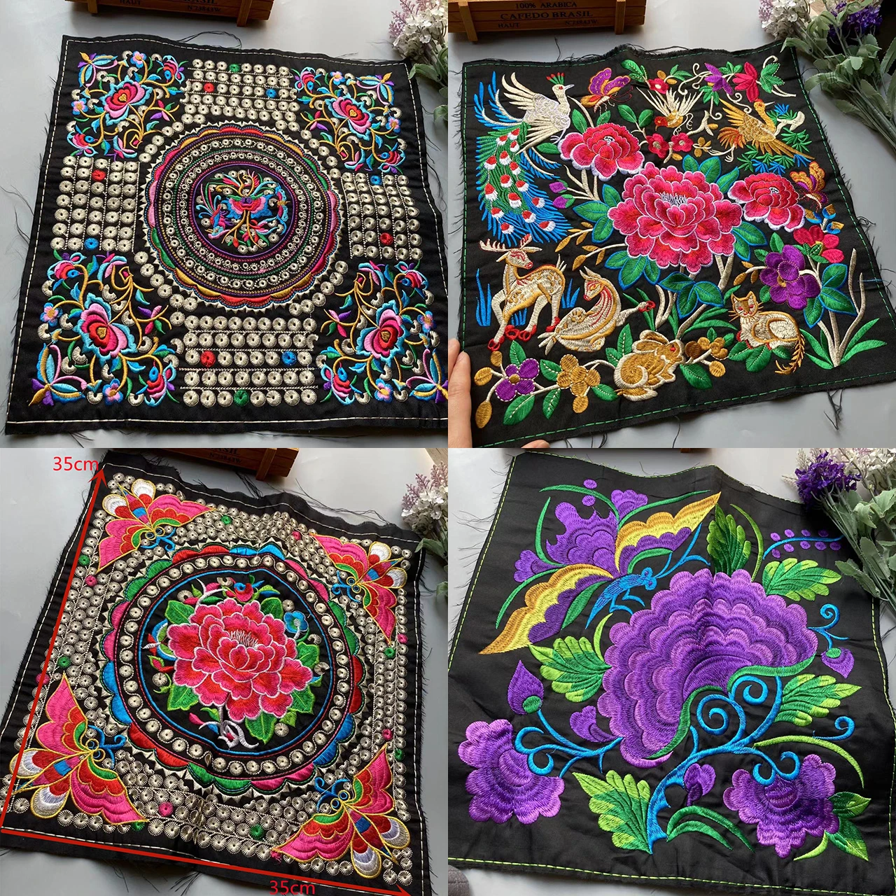 

1 Pcs Pretty Pink Rose Embroidered Sew On Fabric Flower Style Embroidery Patch Applique Decorative Cheongsam Chinese Clothes