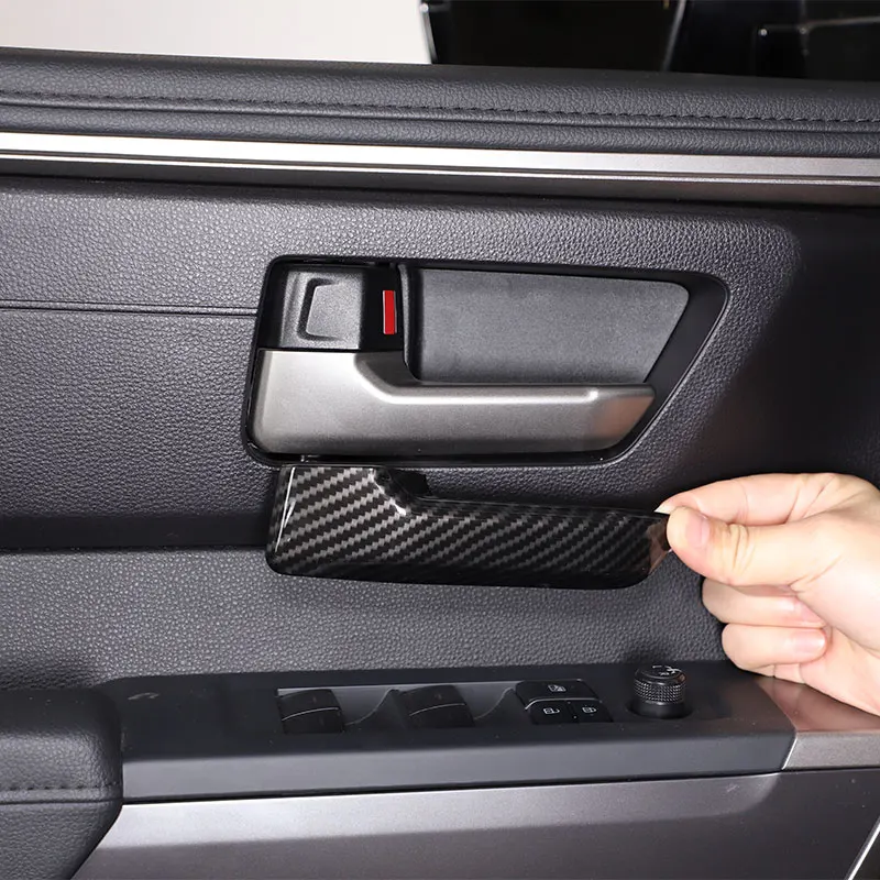 

For Toyota Tundra/Sequoia 2022-2023 Car Interior Handle Decoration Cover Sticker ABS Inner Handle Protection Accessories 4 Pcs