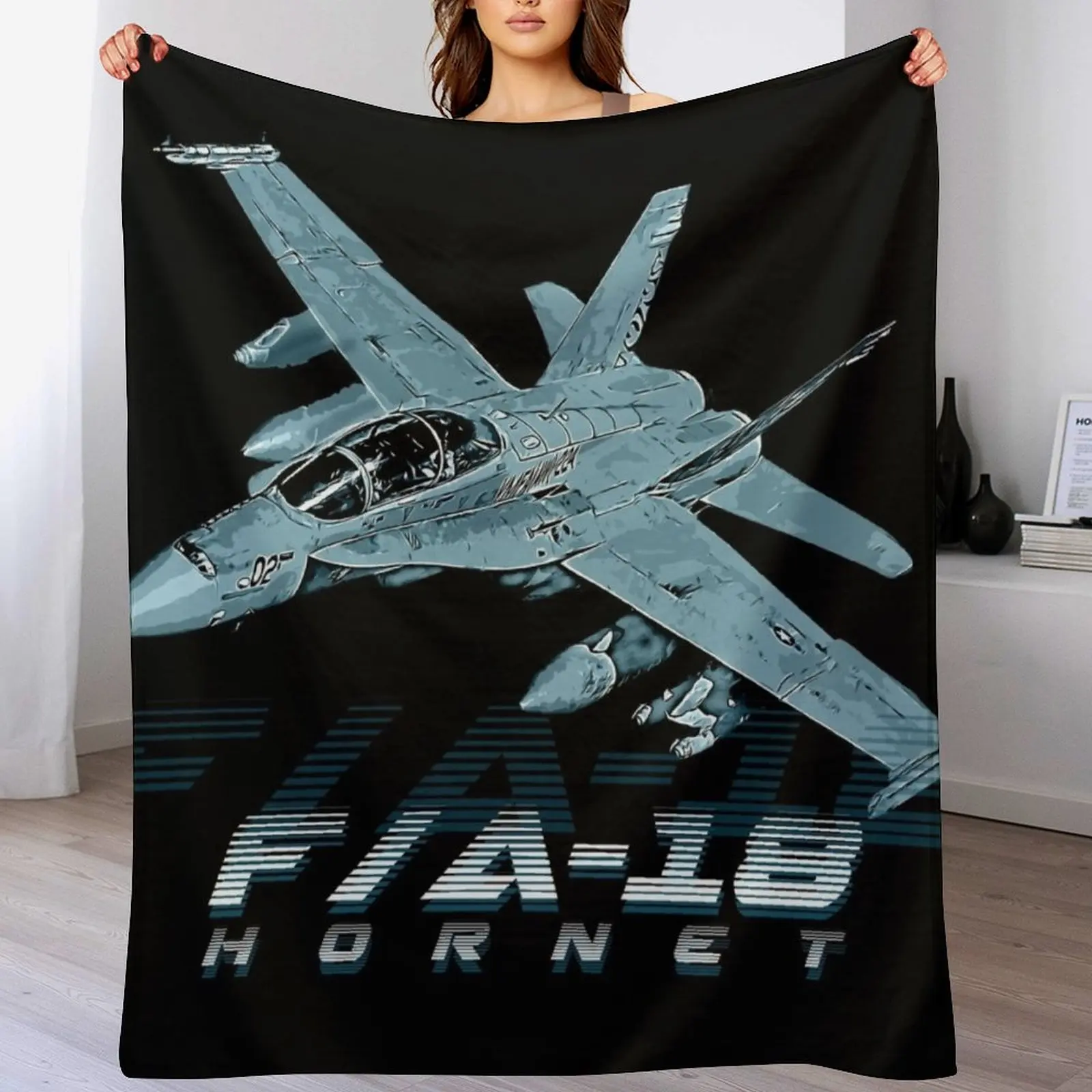 

F-18 Hornet Us Air Force Fighter Jet Throw Blanket Sofas christmas gifts Hair Blankets