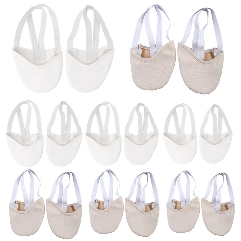 Half Faux Leather Sole Ballet Pointe Dance Shoes Rhythmic Gymnastics Slippers