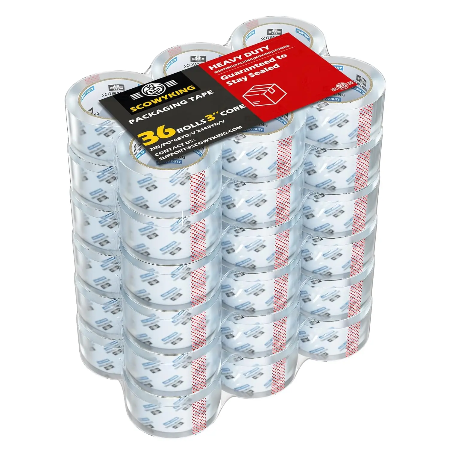 

Heavy Duty Packing Tape 36 Rolls, Total 2448Y, Clear, 2.7 mil, 2 inch x 68 Yards,Ultra Strong,Packaging Tape Refills for