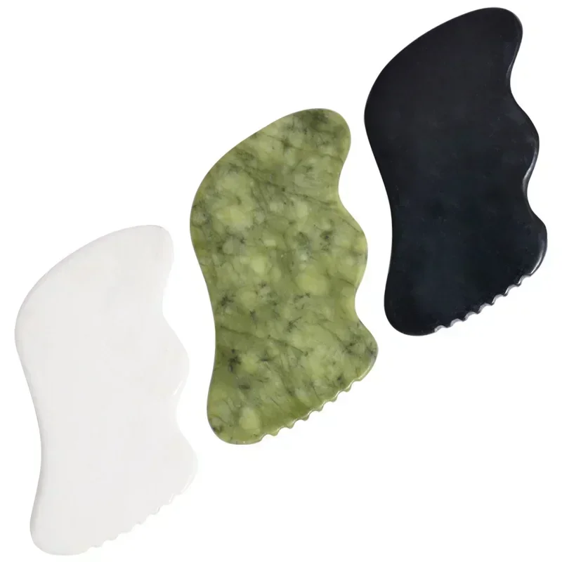 Three Color Jade Scraping Board Beauty Salon Facial Body Massage Meridians Eliminate Edema Accelerate Face Cream Absorption