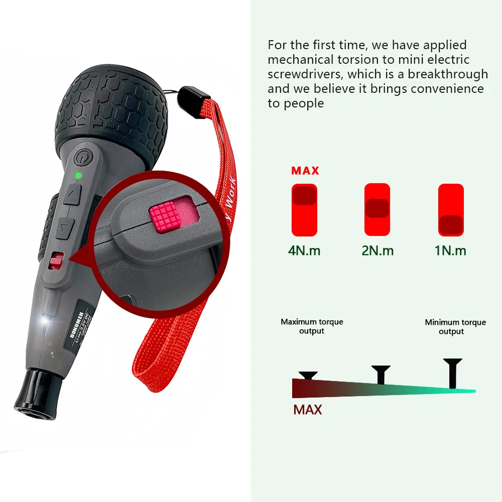Mini Electric Screwdriver Powerful Type-C LED Light 3-Level Torque Pen-Style Home Maintenance Easy for Beginners