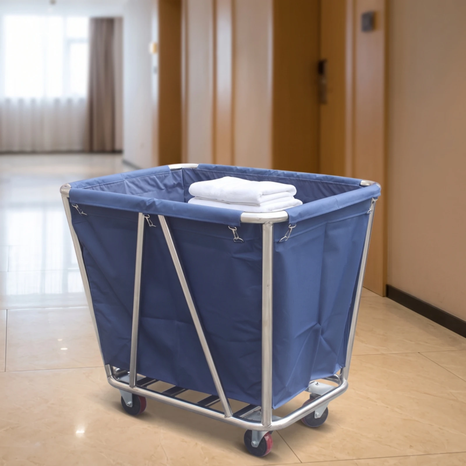 Hotel Linen Cart Commercial Laundry Cart with Wheels Large-Capacity Industrial for Housekeepers, Hotels, Guest Rooms