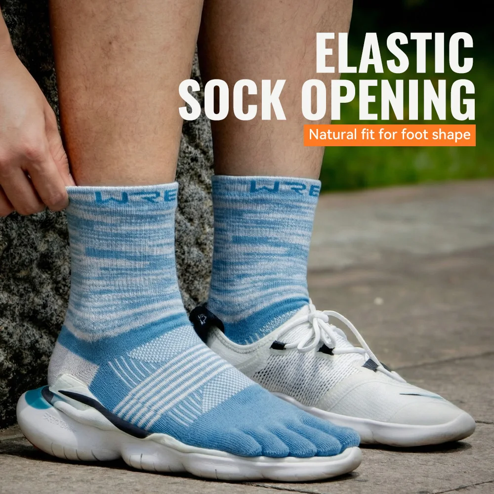 WRELS 1/2/3 Pair Five Finger Socks Athletic Running Breathable Ankle Compression Lightweight Moisture Wicking Anti-Blister Socks - view 2