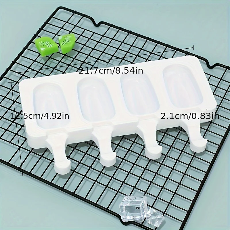 Силиконовые формы для мороженого «Веселая еда», состоящие из 2 предметов с деревянными палочками — 4 полости, бессвинцовый прибор для изготовления льда и тортов для лакомств своими руками