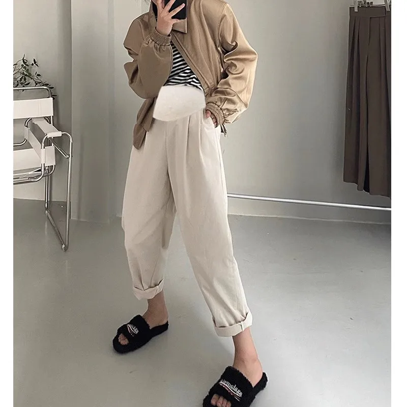 

Wide Leg Loose Cotton Maternity Pants 2024 Spring Summer Casual Belly Trousers Clothes for Pregnant Women Oversize Pregnancy