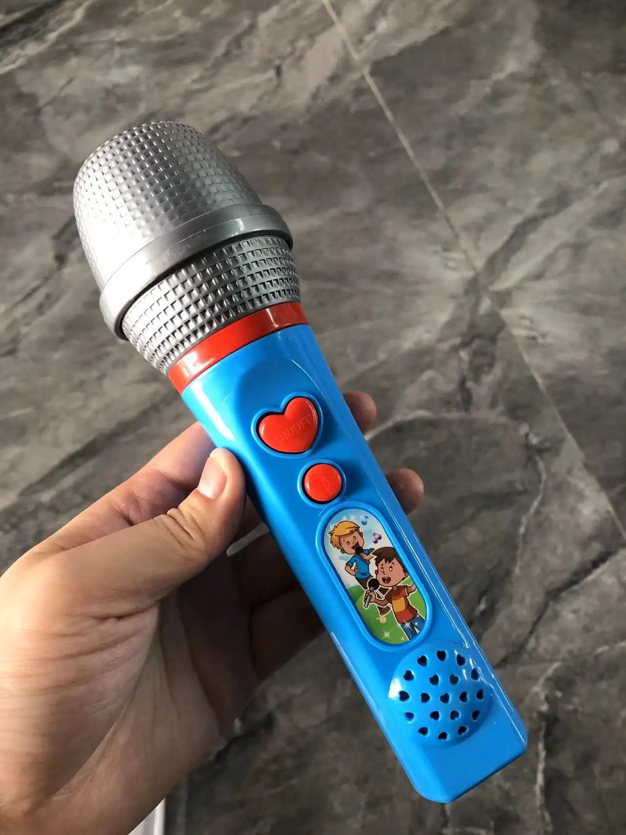 Kids Cartoon Simulated Singing Amplified Microphone Toys Small Host Fake Plastic Microphone Children's Puzzle Singing Toys