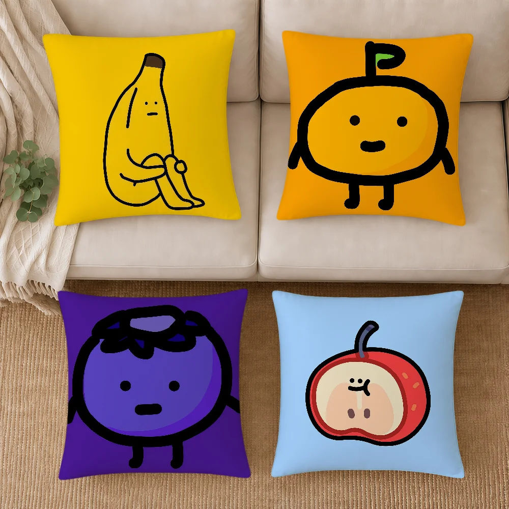 fun meme chibi Fruits watermelon banana cushion cover soft pillowcase Sofa Home Living Room Decor bed hogar pillowcover gift