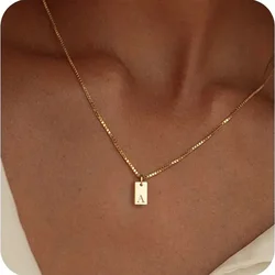 Fashion Initial Pendant Letters Necklace for Women Simple Gold Plated Necklace Jewelry Gift