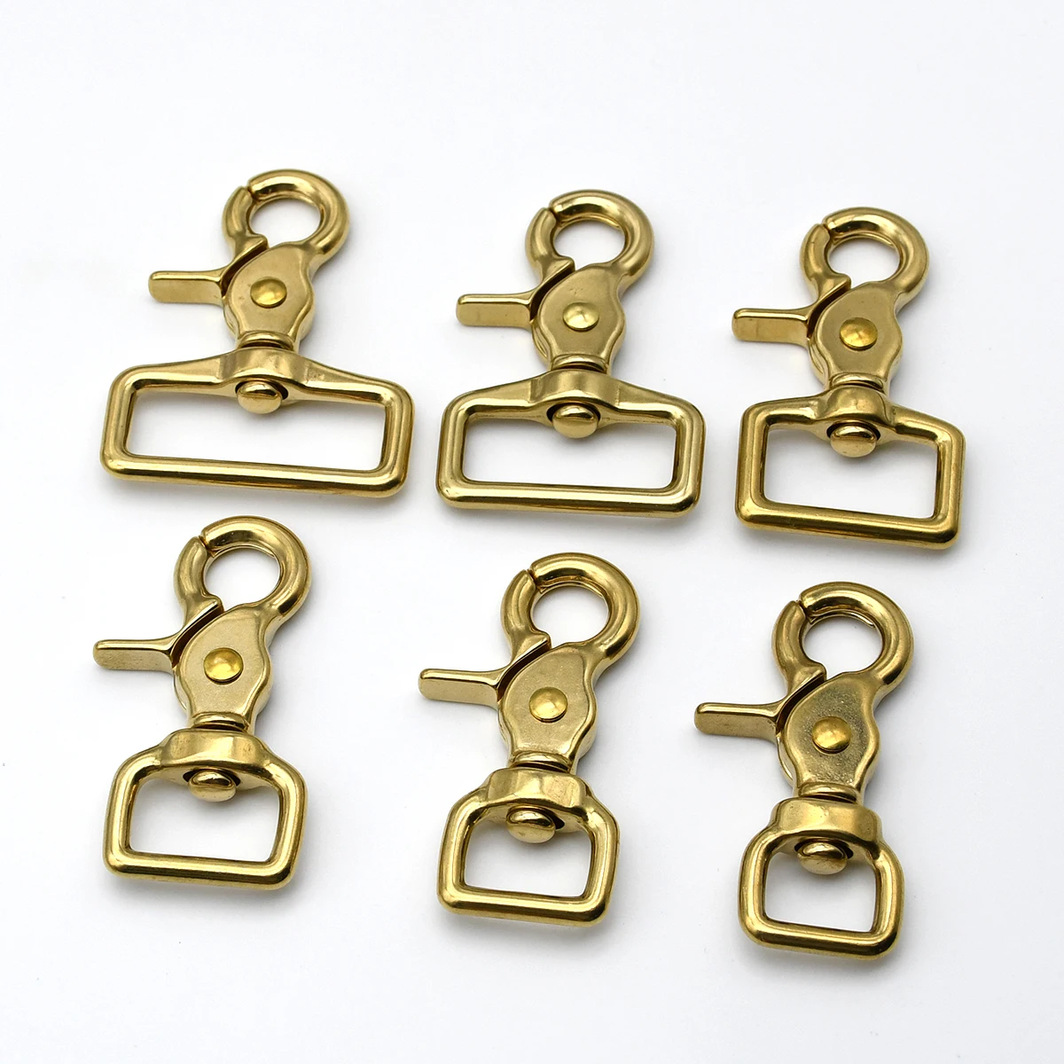 4 Pcs Brass Carabiner Snap Hook Swivel Eye Lobster Clasps Trigger Clip for Leather Craft Bag Parts Strap Webbing Pet Leash Rope