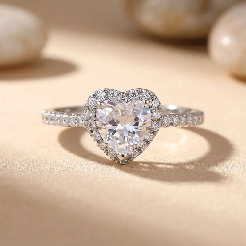 925 Sterling Silver Heart Designed Exquisite  Rings for Women Shiny Zirconia Finger Engagement High Quality Hot Sale Jewelry