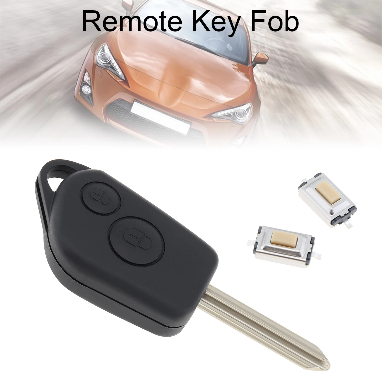 

2-кнопочный автомобильный чехол для дистанционного ключа, подходит для Citroen Picasso Xsara Berlino Saxo, чехол для ключа с необрезанным лезвием, 2 микропереключателя