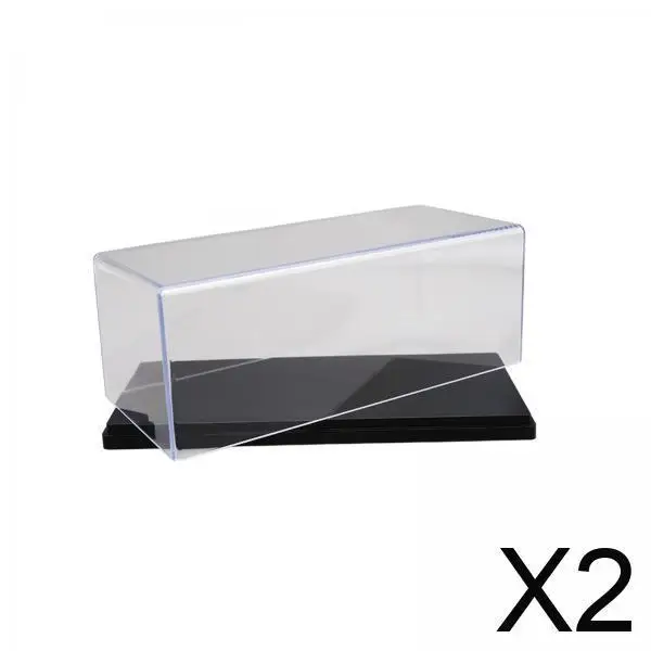 

2xпрозрачная акриловая витрина для модели автомобилей 1:43, защита для модели автомобиля Arts, черный, 15x7,6x6,3 см