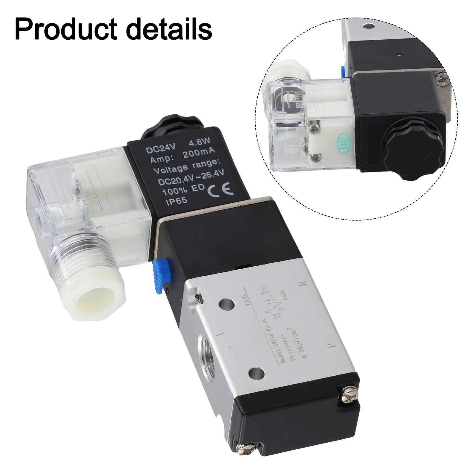 سبائك الألومنيوم هوائي الملف اللولبي صمام AIRTAC نوع 3V210-08 3 طريقة 2 موقف 1/4 "DC24V BSPT 0.15-0.8MPa IP65 صمامات الهواء