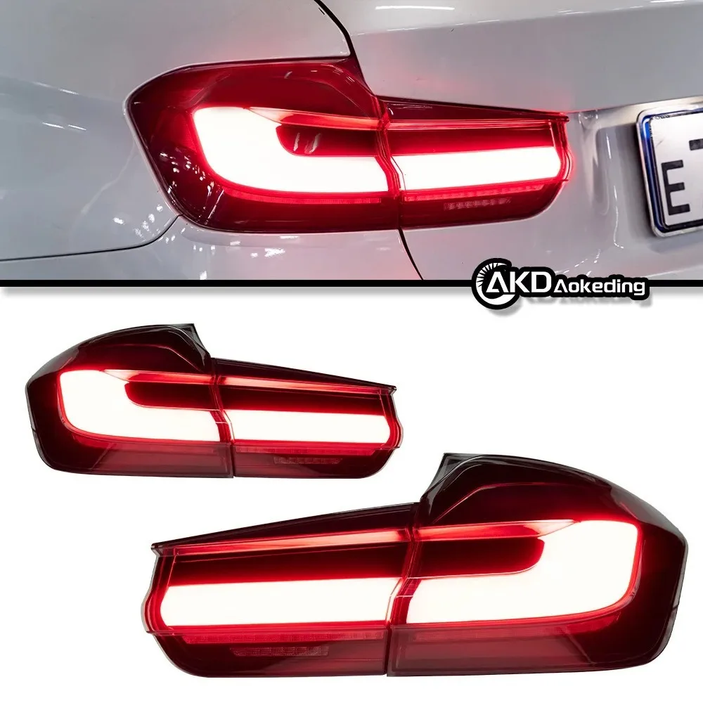 For 2013-2018 for BMW F30 F80 M3 LED Tail Lights Sequential Turn Signal Smoked Red Brake Lamp