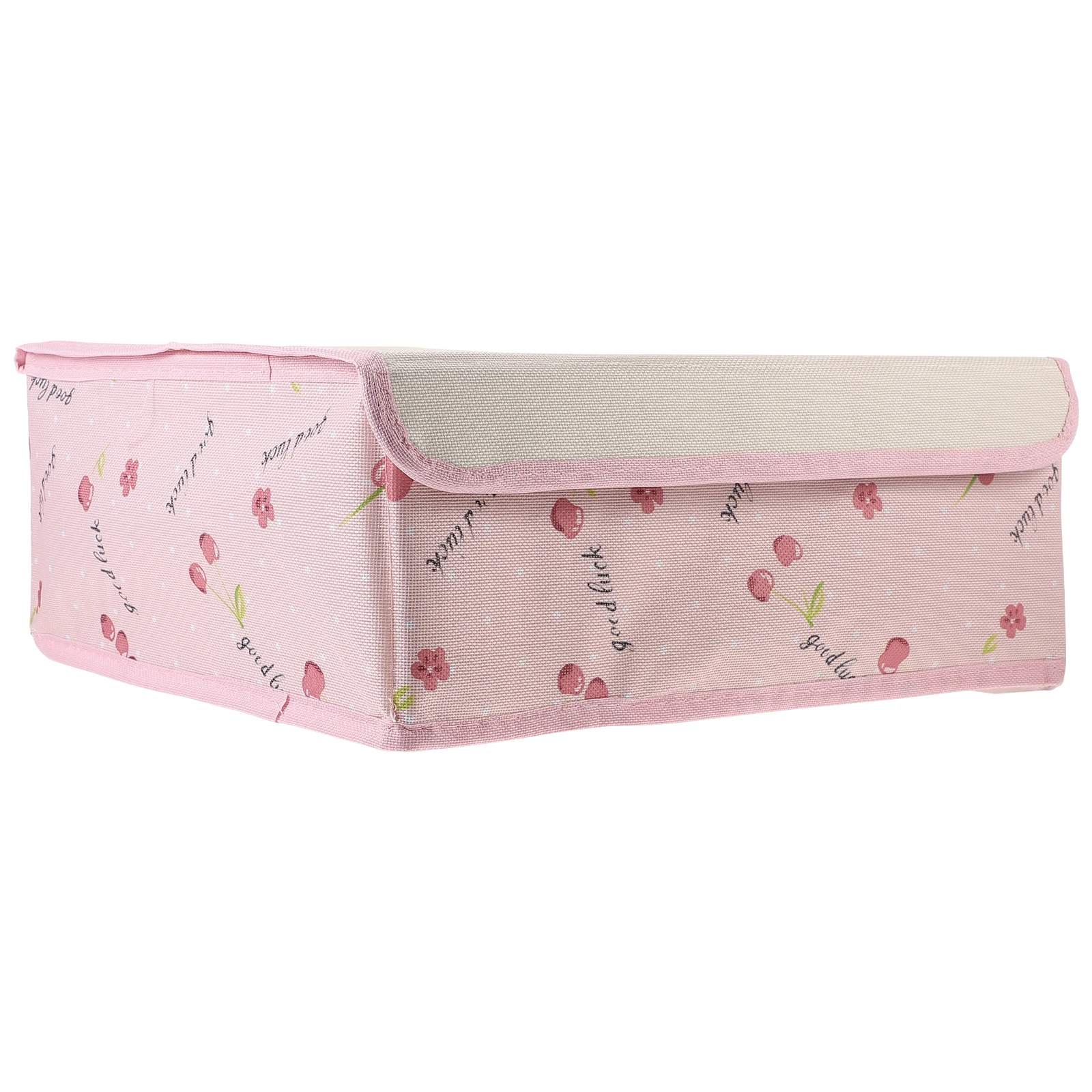

Underwear Storage Box Sock Organizer Bra Clothes Container Lid Foldable Pink Cherry Undergarment Holder Closet Bedroom Wardrobe