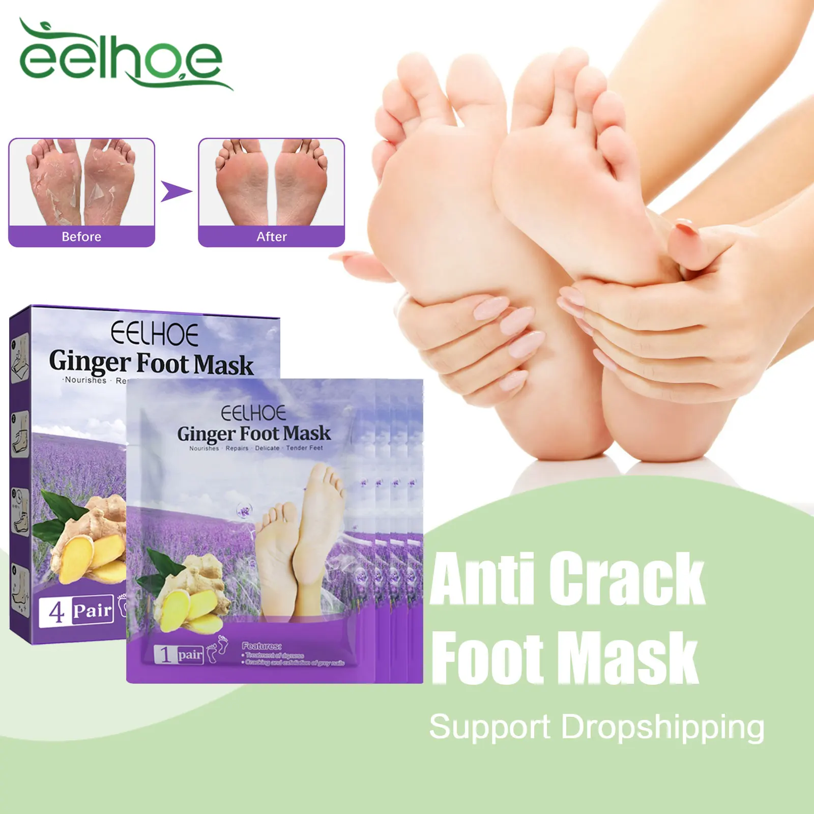 

Exfoliating Foot Mask Remove Dead Skin Reduce Callus Relieve Beriberi Repair Feet Dry Peeling Crack Moisturizing Heel Foot Mask