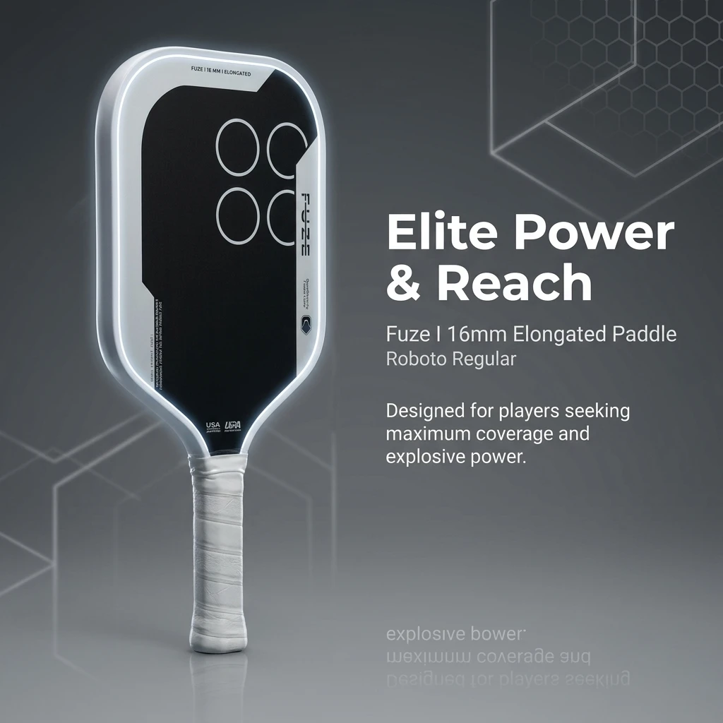 Pala de Pickleball FUZE T700 de Fibra de Carbono con Superficie Texturizada, Núcleo de Polímero en Forma de Panal de Abeja de 16 mm, Equilibrada para Potencia, Giro y Control