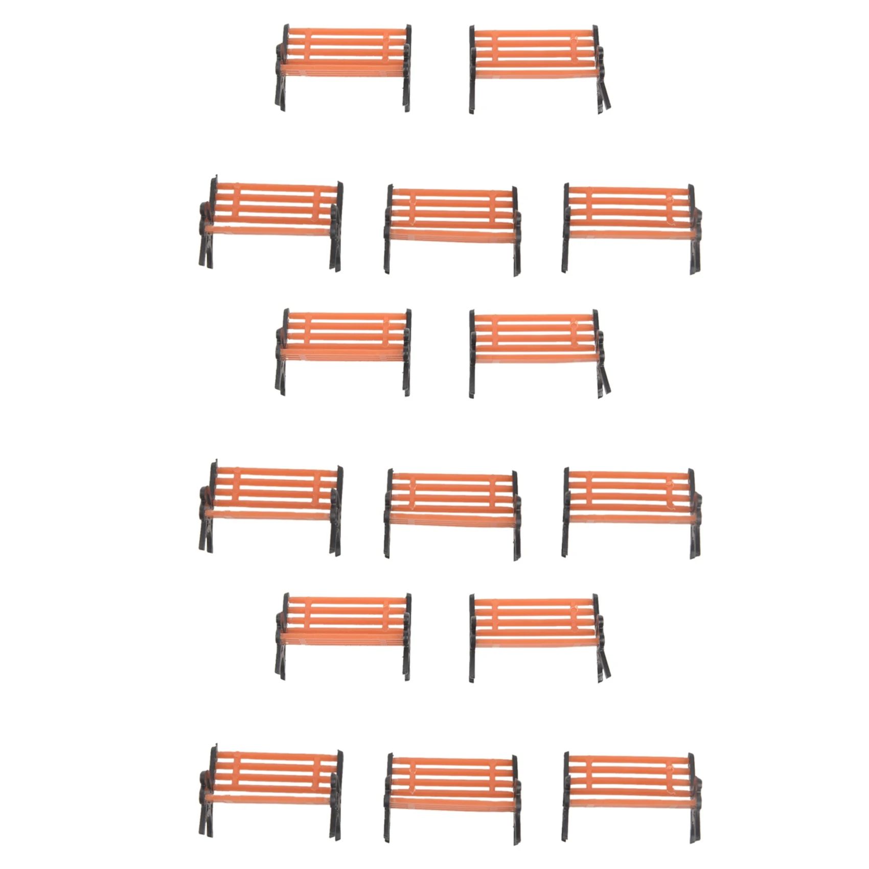 

AS94-15Pcs Plastic Model Park Bench Model Landscape 1:50 With Black Arm