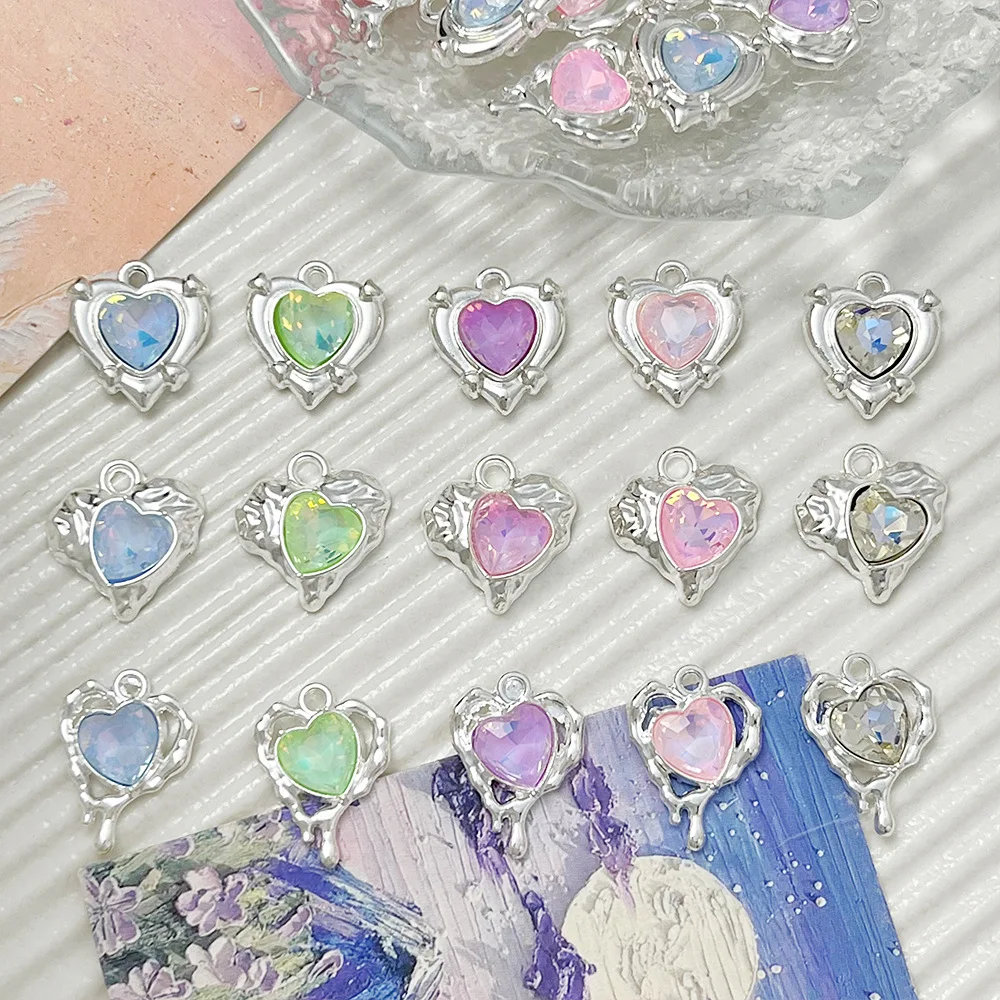 

10 шт., подвески в форме сердца с горячей любовью, серебряный цвет, ожерелье, серьги, подвесные разъемы, аксессуары для изготовления ювелирных изделий своими руками