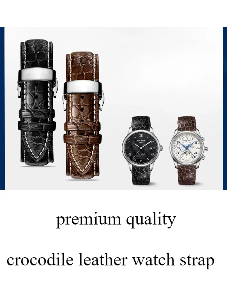 Premium Quality Crocodile Leather Watchbands for Daniel Wellington Tissot Omega Strap with Butterfly Buckle 14 16 17 18 19 20mm