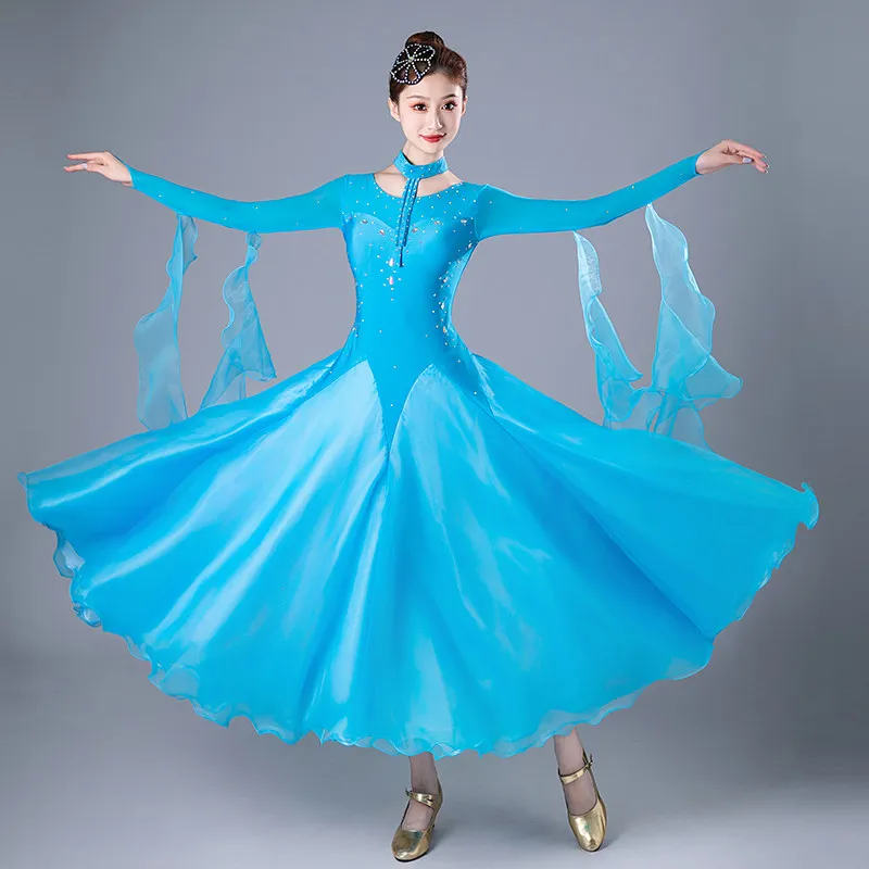 

Modern Dance Dress Competition New Clothes Women's Ballroom Dance Dress Waltz Performance Costumes Rumba Dance National Standard