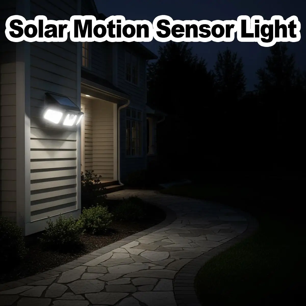3-Head Rotatable Solar Wall Light Durable ABS IP65 74LED Cool White Security Flood Lamp Outdoor Illumination Garden Pathway Deco