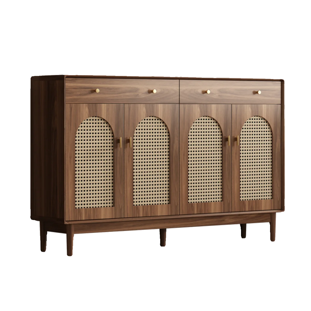 

Vine woven shoe cabinet, home porch, solid wood color, simple retro storage cabinet, new style