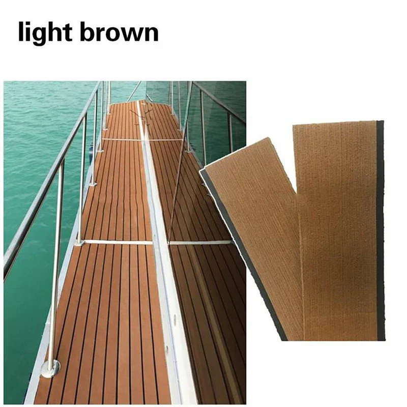 55*2400mm Teak Boat Decking Sheet EVA Foam Flooring Pad Accessories Marine Yacht Caravans Motorcycle Kayak Black Red Strick