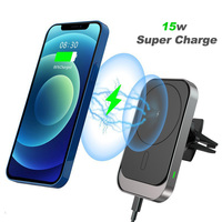 15w Wireless Magnetic Car Qi Quick Charging Charger Auto Retractable Vent Windscreen Phone Holder For Iphone14/13/12 Samsung