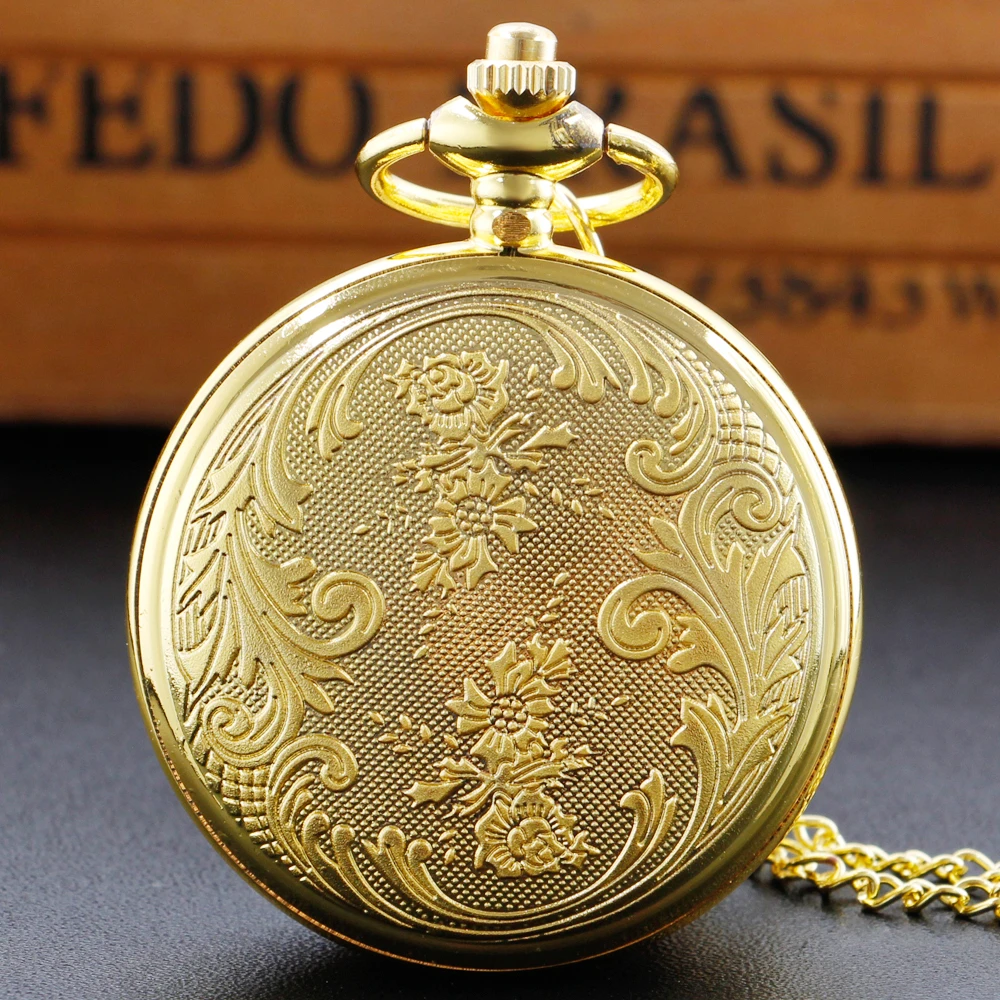 Green Diamond Handicrafts Quartz Pocket Watch Vintage Luxury Gold Necklace Ladies Pendant Best Gift reloj mujer analogico