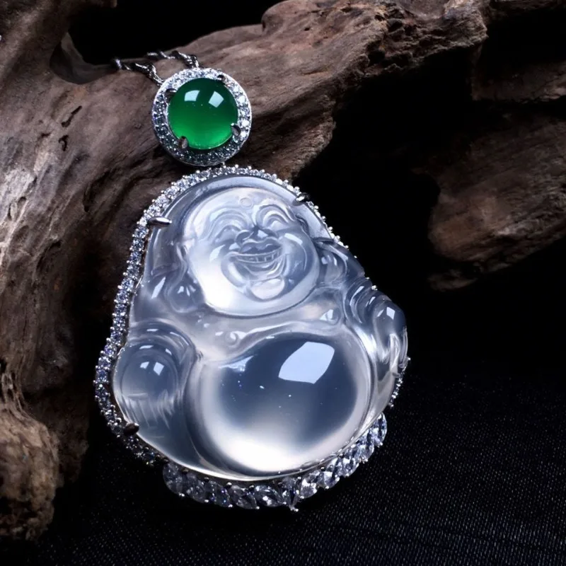 Ice Seed High Ice White Jade Pulp Buddha Pendant Pendant