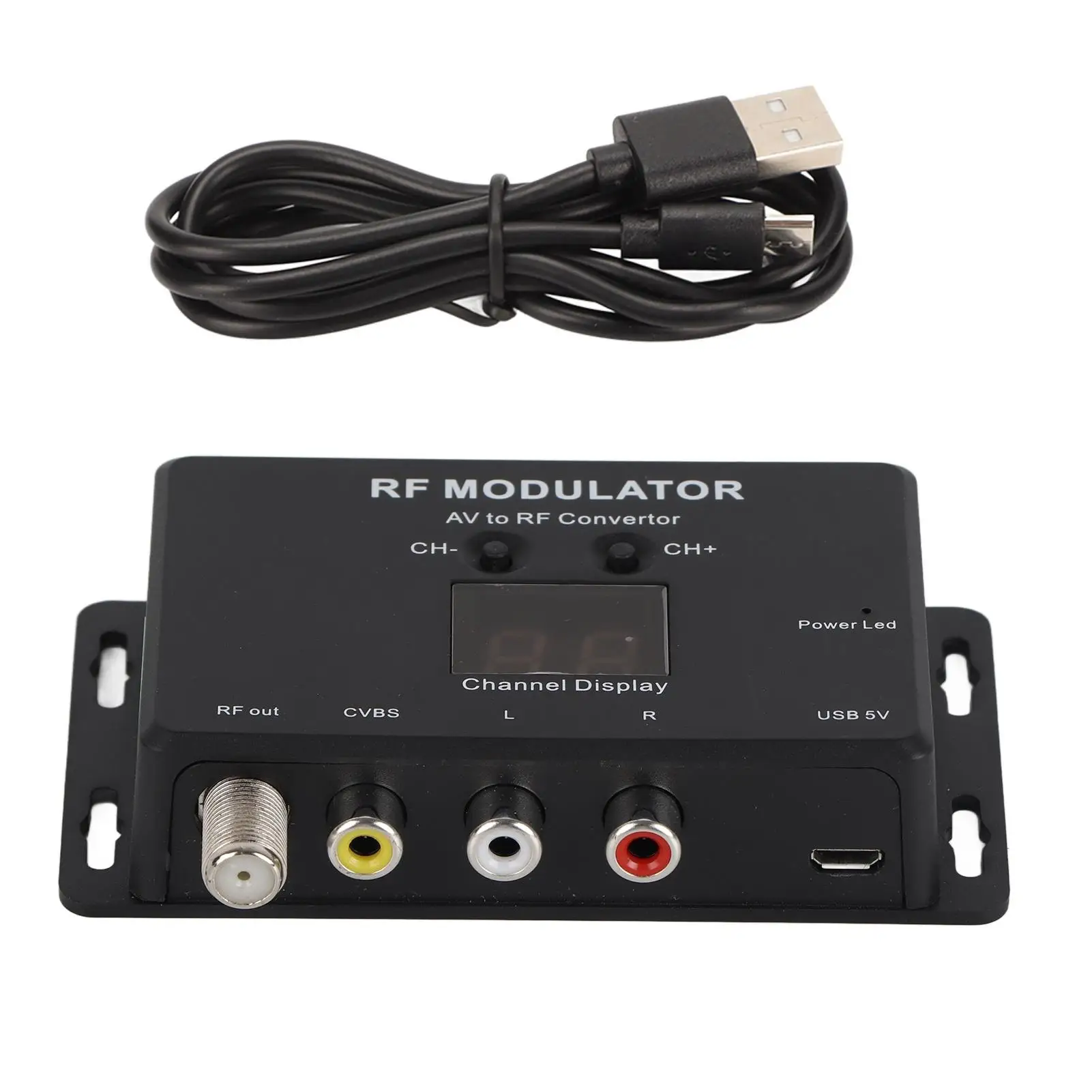 Portable Digital RF Modulator PAL NTSC Converter - 21 Channel AV to RF for set Top Box, DVR, DVD